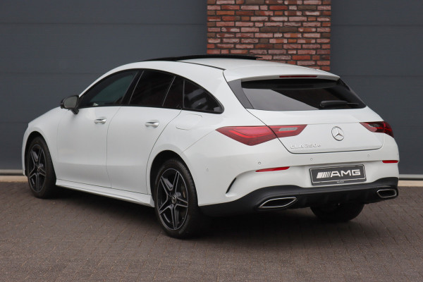 Mercedes-Benz CLA-Klasse Shooting Brake 250 e AMG Line Aut8 | Facelift | Panoramadak | Distronic+ | Memory | Verwarmd Stuuwiel | Leder | HUD | Sfeerverlichting | Augmented Reality | Surround Camera | Keyless Go |