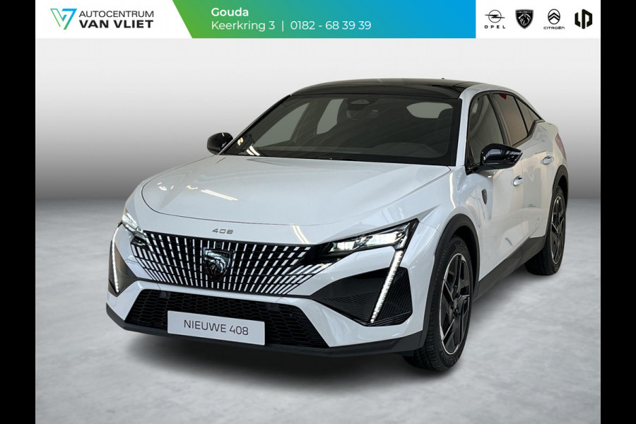 Peugeot 408 1.2 Hybrid 145 e-DCS6 GT Bekleding Alcantara/kunstleder, Panoramisch schuifdak, 360 Vision & Drive Assist Plus Pack, navigatie.