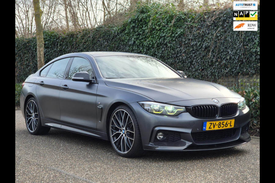 BMW 4 Serie 420i Gran Coupé M Sport Individual MAT Grey Orig BMW Performance 20inch Apple CarPlay High Executive BTW AUTO