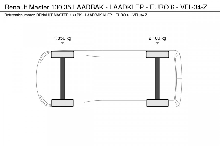 Renault Master 130.35 LAADBAK - LAADKLEP - EURO 6 - VFL-34-Z