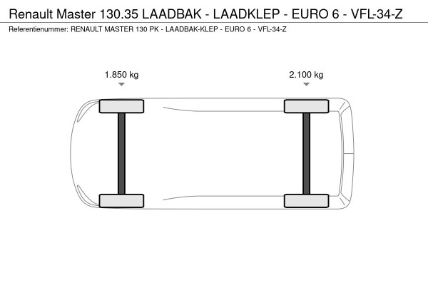 Renault Master 130.35 LAADBAK - LAADKLEP - EURO 6 - VFL-34-Z