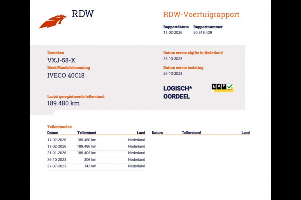 Iveco Daily 40C18 3.0 Hi-Matic Automaat Euro 6 Bakwagen - Laadklep 1000kg