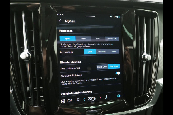 Volvo V90 2.0 T6 Plug-in hybrid AWD Plus Dark Long Range | Panoramadak | Pilot Assist | Trekhaak | Leder | Harman/Kardon | 360 | Keyless | Carplay