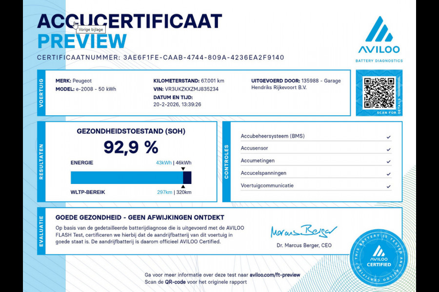 Peugeot e-2008 EV Active Pack 50 kWh | SOH: 92,9% | Climate | Navi | Cruise Control |