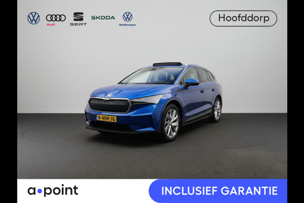 Škoda ENYAQ iV 80 204 pk | Navigatie | Warmtepomp | Panoramadak | Trekhaak (wegklapbaar) | Parkeersensoren | Rondomzicht camera | Stoelverwarming v/a |