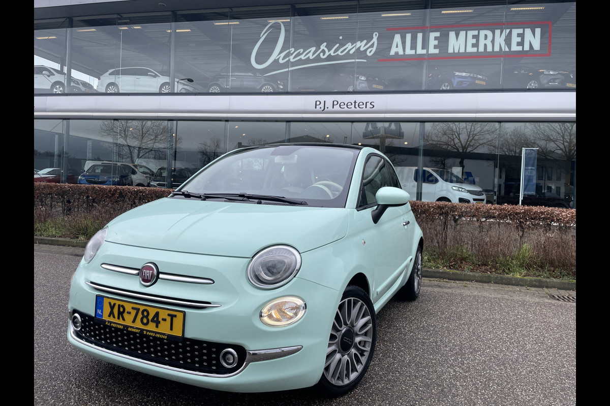 Fiat 500 0.9 TwinAir Turbo Collezione met schuif/kanteldak Airco - Cruise control - parkeersensor achter - Navigatie - Panoramadak - Schuif/kantel dak - Mistlampen voor - Licht metalen velgen 16 inch - Stuur multifunctioneel - Radio - Bluetooth - Sta