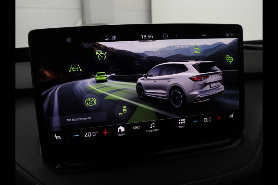 Škoda ENYAQ iV 80 Sportline | SOH 91% | Panoramdak | Head-Up | Trekhaak | Adaptive cruise | 360 Camera | Stoelverwarming | Matrix LED | Memory | Carplay | Navigatie | Alcantara