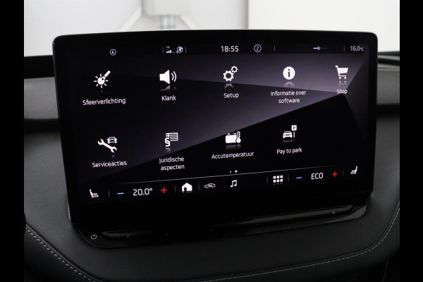 Škoda ENYAQ iV 80 Sportline | SOH 91% | Panoramdak | Head-Up | Trekhaak | Adaptive cruise | 360 Camera | Stoelverwarming | Matrix LED | Memory | Carplay | Navigatie | Alcantara