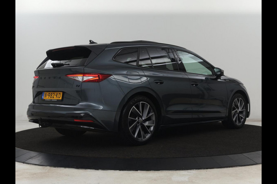 Škoda ENYAQ iV 80 Sportline | SOH 91% | Panoramdak | Head-Up | Trekhaak | Adaptive cruise | 360 Camera | Stoelverwarming | Matrix LED | Memory | Carplay | Navigatie | Alcantara