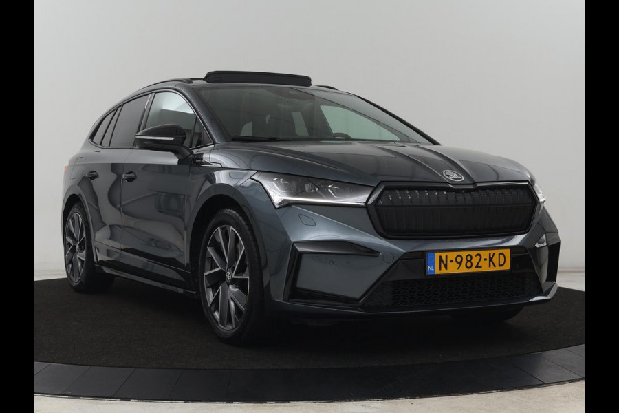 Škoda ENYAQ iV 80 Sportline | SOH 91% | Panoramdak | Head-Up | Trekhaak | Adaptive cruise | 360 Camera | Stoelverwarming | Matrix LED | Memory | Carplay | Navigatie | Alcantara