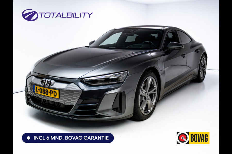 Audi e-tron GT 93 kWh | Luchtvering | Panoramadak | Daytona grijs | Leer | 20" LMV | Stoelverwarming V+A | Ambienteverlichting, Camera systeem Area View, Volledig Audi dealer onderhouden