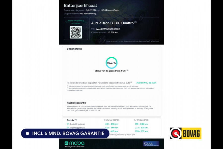 Audi e-tron GT 93 kWh | Luchtvering | Panoramadak | Daytona grijs | Leer | 20" LMV | Stoelverwarming V+A | Ambienteverlichting, Camera systeem Area View, Volledig Audi dealer onderhouden