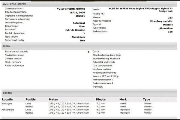 Volvo XC90 2.0 T8 AWD R-Design Panoramadak / Trekhaak / Leder-sport / Pdc+Camera / Xenon / 7Pers. / Apk 11-2026