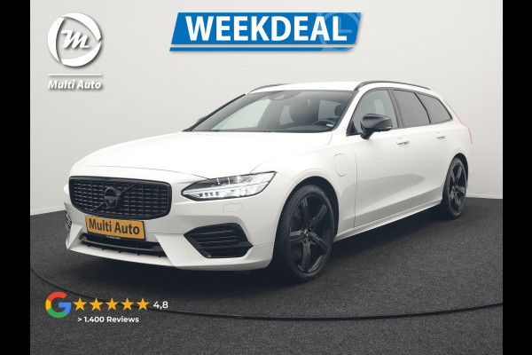 Volvo V90 T8 AWD R-Design PHEV 394pk Dealer O.H. | Adaptive Cruise | 360 Camera | Black Optic | Alcantara Sportstoelen Memory & Verwarmd | Apple Carplay | Keyless | Blis | Virtual | Navigatie | 19"L.M | Plug In Hybrid