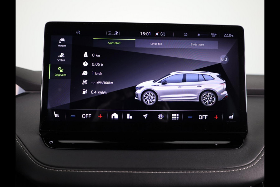 Škoda ENYAQ iV 60 Sportline 180 pk | SoH 90% | Navigatie | Parkeersensoren | Achteruitrijcamera | Autom. airco (3 zones) | Stoelverwarming | Keyless |