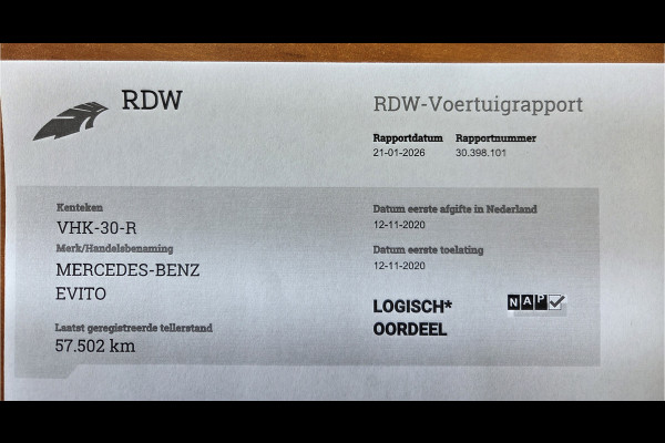 Mercedes-Benz eVito eVito Lang 41 kWh Airco Achteruitrijcamera Verwarmde voorstoel
