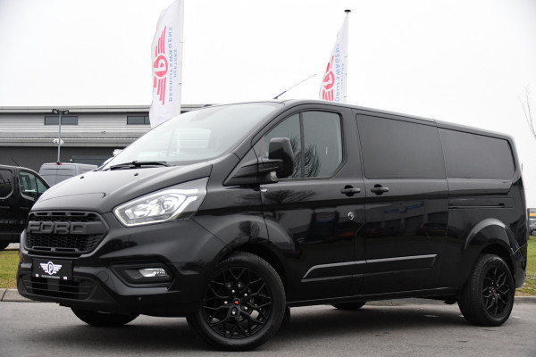 Ford Transit Custom 300 2.0 TDCI L2H1 DC Limited Black Edition Camera, Cruise, Carplay, Stoelverwarming, 170pk, 2 x Schuifdeur, Automaat, Uniek!