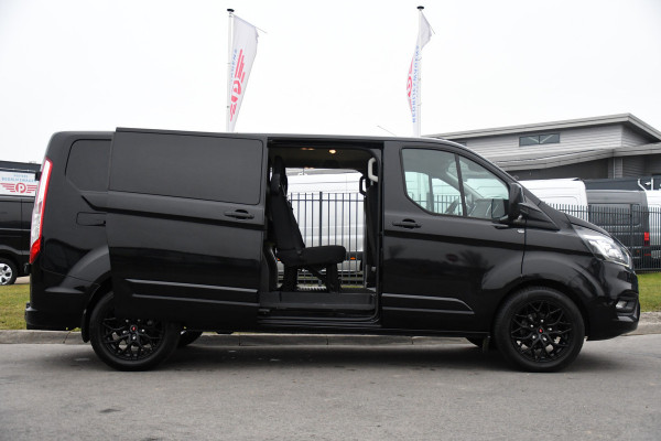 Ford Transit Custom 300 2.0 TDCI L2H1 DC Limited Black Edition Camera, Cruise, Carplay, Stoelverwarming, 170pk, 2 x Schuifdeur, Automaat, Uniek!