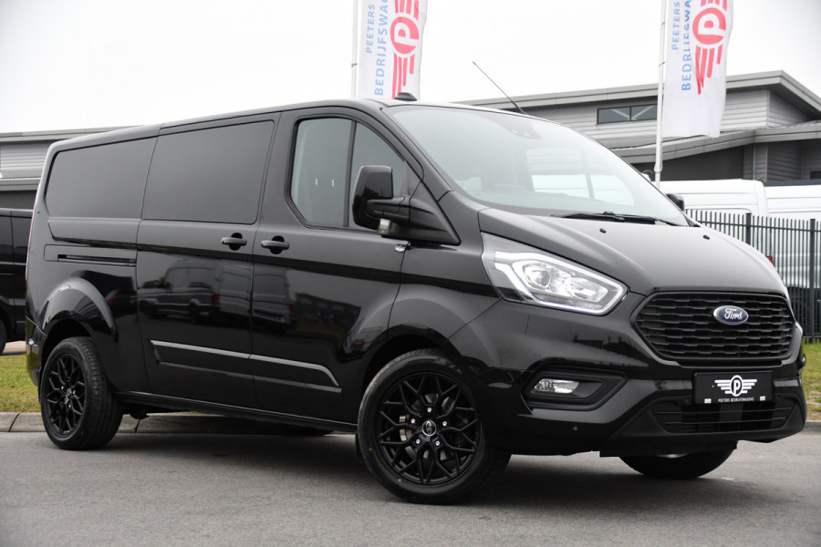 Ford Transit Custom 300 2.0 TDCI L2H1 Limited DC Black Edition Camera, Cruise, Carplay, 170pk, 2 x Schuifdeur, Stoelverwarming, Automaat, Sensoren, Uniek!
