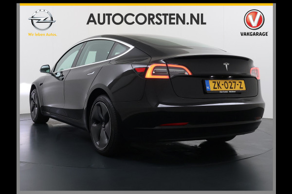 Tesla Model 3 SR+ 60kWh 326PK AutoPilot Leer PanoramaDak Adaptive Cruise Lmv 18" Camera's Elektr.-Stuur+Stoelen+Spiegels+Geheugen+Easy-Entry+V Ecc Navi Led DAB Voorverwarmen interieur via App Keyless One-Pedal-Drive Origineel Nederlandse Auto 1584kg licht! slechts 67 euro belasting p/m
