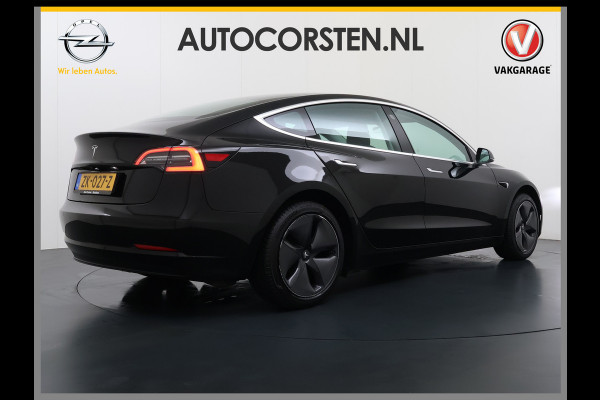 Tesla Model 3 SR+ 60kWh 326PK AutoPilot Leer PanoramaDak Adaptive Cruise Lmv 18" Camera's Elektr.-Stuur+Stoelen+Spiegels+Geheugen+Easy-Entry+V Ecc Navi Led DAB Voorverwarmen interieur via App Keyless One-Pedal-Drive Origineel Nederlandse Auto 1584kg licht! slechts 67 euro belasting p/m