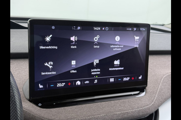 Škoda ENYAQ iV 80 First Edition HighLuxus Soh92% Pano-Dak Elektr.Trekhaak *BOMVOL € 63.000 nieuw!* 21"lm Full-Led 360-Camera Adaptive-Cruise Na Warmtepomp Adaptief onderstel+Dynamisch-onderstel/Stuur Airco-autom 3-zones E-call Chroom-Dakrail Head-Up-Display Smartlink Edition High 1.000kg trekvermogen