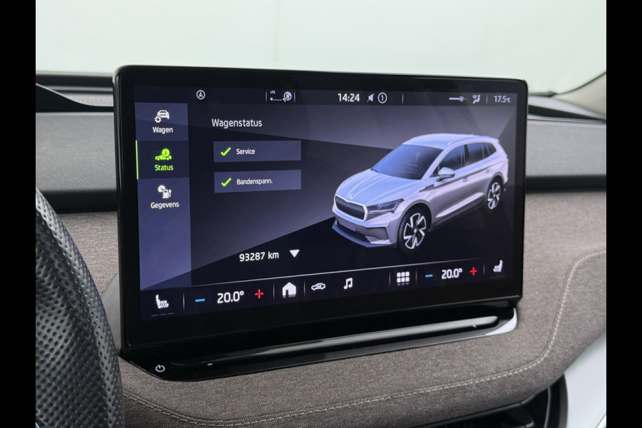 Škoda ENYAQ iV 80 First Edition HighLuxus Soh92% Pano-Dak Elektr.Trekhaak *BOMVOL € 63.000 nieuw!* 21"lm Full-Led 360-Camera Adaptive-Cruise Na Warmtepomp Adaptief onderstel+Dynamisch-onderstel/Stuur Airco-autom 3-zones E-call Chroom-Dakrail Head-Up-Display Smartlink Edition High 1.000kg trekvermogen
