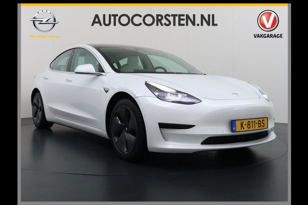 Tesla Model 3 RWD SR plus 325PK LFP SOH 91% Accu Ivory Lmv 18" AutoPilot Leder Panoramadak Adaptive-Cruise Camera's Elektr.-Stuur+Stoelen+Spie Navi LED DAB Voorverwarmen Keyless One-Pedal-Drive 1e Eigenaar Origineel Nederlandse Auto
