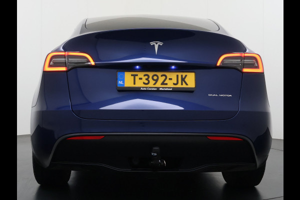 Tesla Model Y Long Range AWD 514pk SOH 92% Trekhaak Warmtepomp Leder Panoramadak Matrix-LED Autopilot Elektr.Stuur+Stoel+Verwarmd Navi Ecc Pre Camera's Elektr.AchterKlep Parkeer Assistent Sentry-Mode Privacyglas Bluetooth Dodehoek detector Connected services 1e Eigenaar 1.600KG Trekgewicht Fabrieksgarantie tot 27-6-2027 Garantie op Accu en Motoren 27-6-2031/192.000km
