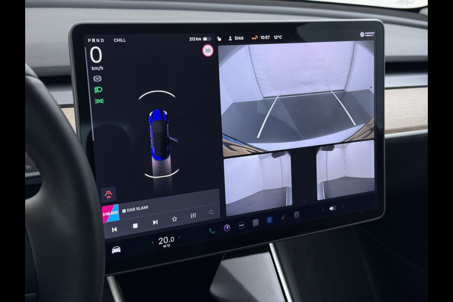 Tesla Model 3 Long Range AWD 75kWh Facelift Warmtepomp Lmv 19" AutoPilot Leder Panoramadak Adaptive-Cruise Camera's Elektr.-Stuur+Stoelen+Spie Navi LED DAB Voorverwarmen interieur Keyless One-Pedal-Drive 4WD SOH 87% Origineel Nederlandse Auto Fabrieksgarantie op Accu en Motor tot 27-09-2027/192.00km