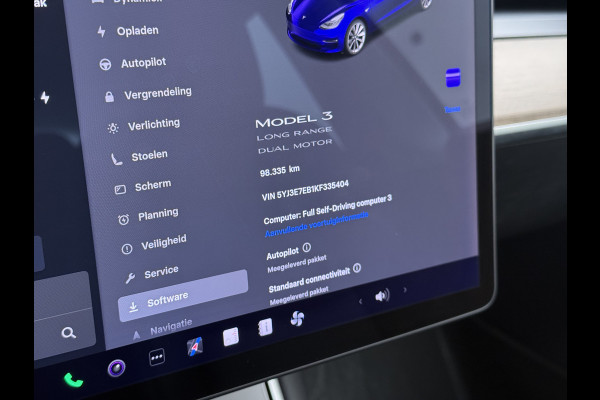 Tesla Model 3 Long Range AWD 75kWh Facelift Warmtepomp Lmv 19" AutoPilot Leder Panoramadak Adaptive-Cruise Camera's Elektr.-Stuur+Stoelen+Spie Navi LED DAB Voorverwarmen interieur Keyless One-Pedal-Drive 4WD SOH 87% Origineel Nederlandse Auto Fabrieksgarantie op Accu en Motor tot 27-09-2027/192.00km