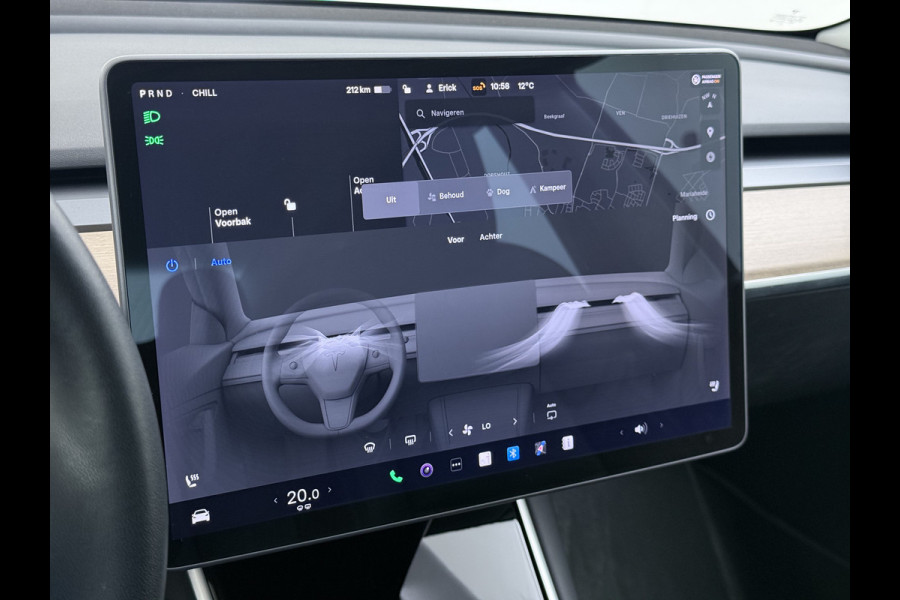 Tesla Model 3 Long Range AWD 75kWh Facelift Warmtepomp Lmv 19" AutoPilot Leder Panoramadak Adaptive-Cruise Camera's Elektr.-Stuur+Stoelen+Spie Navi LED DAB Voorverwarmen interieur Keyless One-Pedal-Drive 4WD SOH 87% Origineel Nederlandse Auto Fabrieksgarantie op Accu en Motor tot 27-09-2027/192.00km