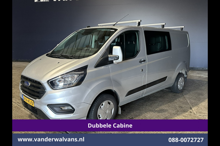 Ford Transit Custom 2.0 TDCI 131pk L2H1 Dubbele Cabine Euro6 Airco | 6-Zits | Camera | LED | 2800kg Trekhaak | Cruisecontrol Verwarmde voorruit, Android Auto, Dakdragers, Parkeersensoren