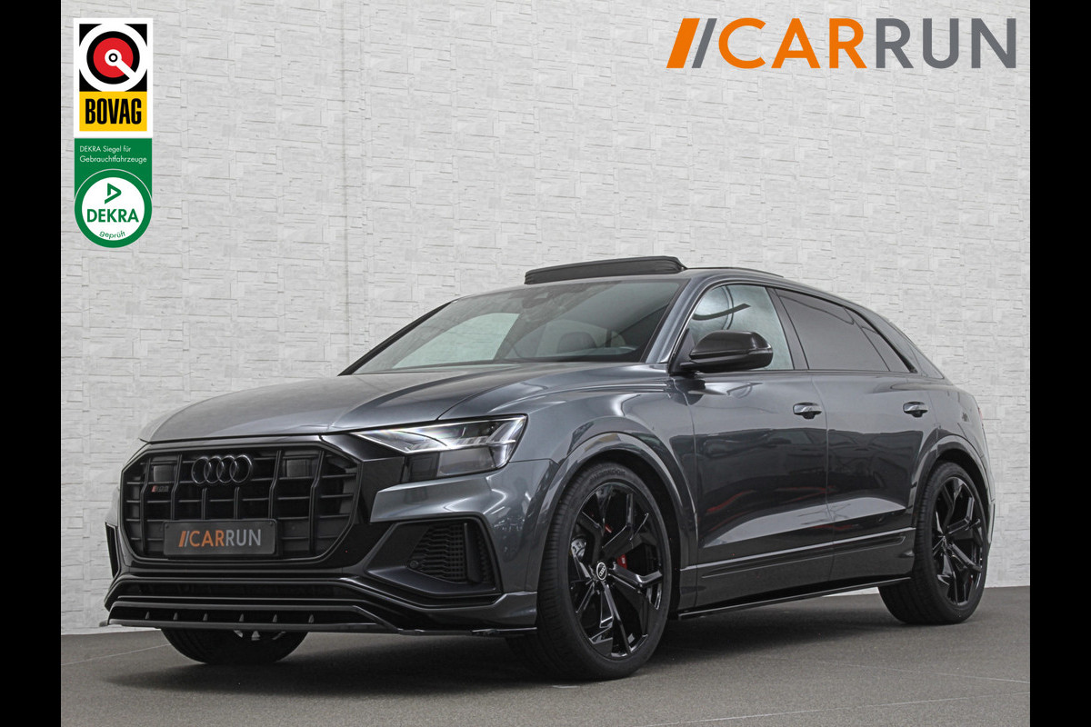 Audi SQ8 Q8 RSQ8 4.0 V8 | RS-Stoelen | Panorama | Massage | Ventilatie | 23'' | B&O Sound | Trekhaak | Bovag Garantie | Carbon | Luchtvering | Black-Optic | Nw.Pr, 220733,=  | Memory | Leder | Matrix-LED | Carplay | 57800,= ex bpm en btw export | BTW Auto 81300,= ex btw.