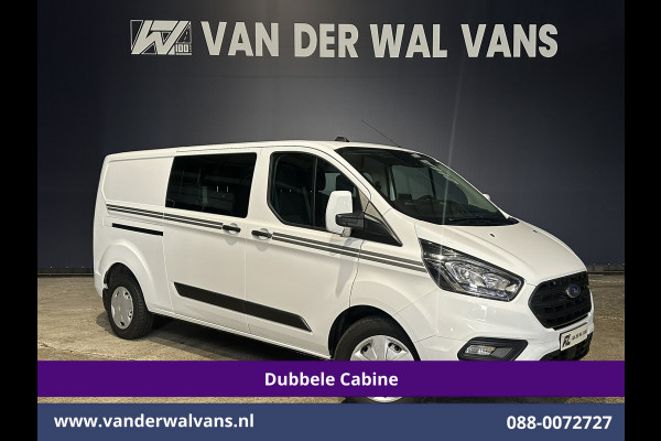 Ford Transit Custom 2.0 TDCI 131pk Automaat L2H1 Dubbele cabine Euro6 Airco | 6-Zits | Camera | Navigatie | Apple Carplay LED, Trekhaak, Cruisecontrol, Android Auto, Stoelverwarming, Verwarmde Voorruit, Parkeersensoren, Bijrijdersbank