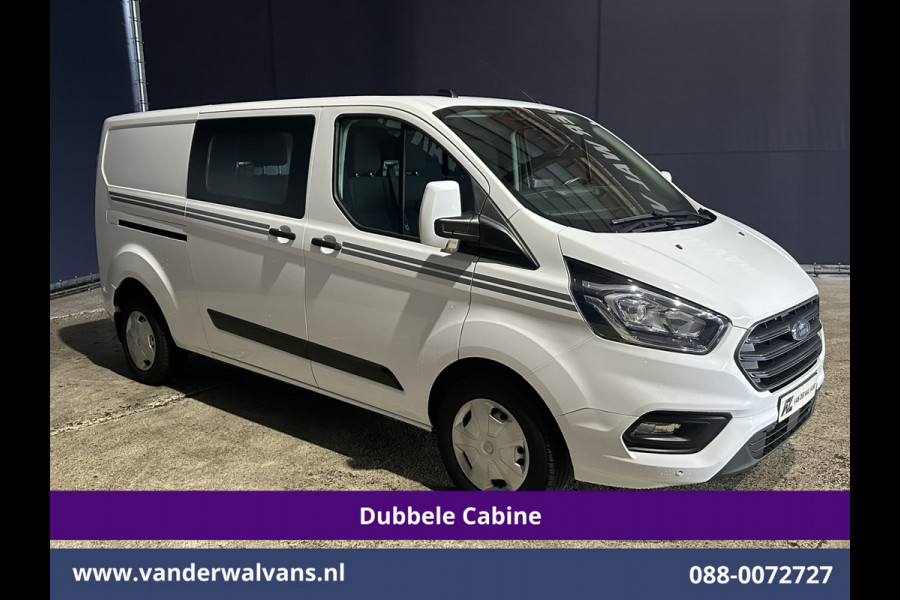 Ford Transit Custom 2.0 TDCI 131pk Automaat L2H1 Dubbele cabine Euro6 Airco | 6-Zits | Camera | Navigatie | Apple Carplay LED, Trekhaak, Cruisecontrol, Android Auto, Stoelverwarming, Verwarmde Voorruit, Parkeersensoren, Bijrijdersbank