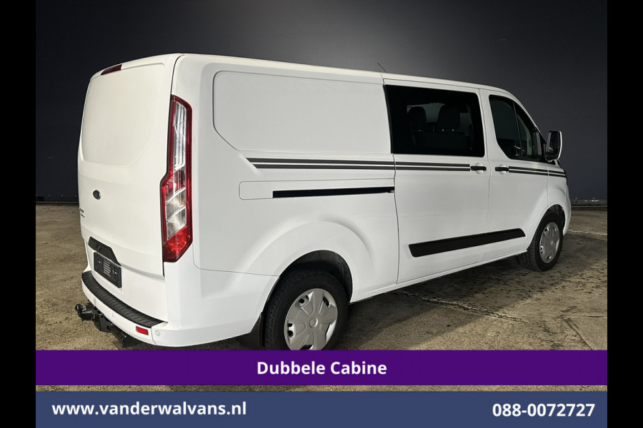 Ford Transit Custom 2.0 TDCI 131pk Automaat L2H1 Dubbele cabine Euro6 Airco | 6-Zits | Camera | Navigatie | Apple Carplay LED, Trekhaak, Cruisecontrol, Android Auto, Stoelverwarming, Verwarmde Voorruit, Parkeersensoren, Bijrijdersbank