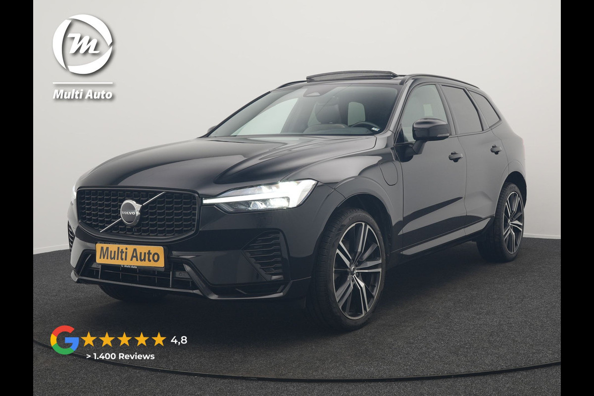 Volvo XC60 T6 AWD R-Design Plug In Hybrid 350pk Dealer O.H. PHEV | Trekhaak Af Fabriek | Panodak | Adaptive Cruise | Harman / Kardon | Lederen Sportstoelen Memory & Verwarmd | Google Assistent | Stuur Verwarmd | Keyless | Apple Carplay | DAB |