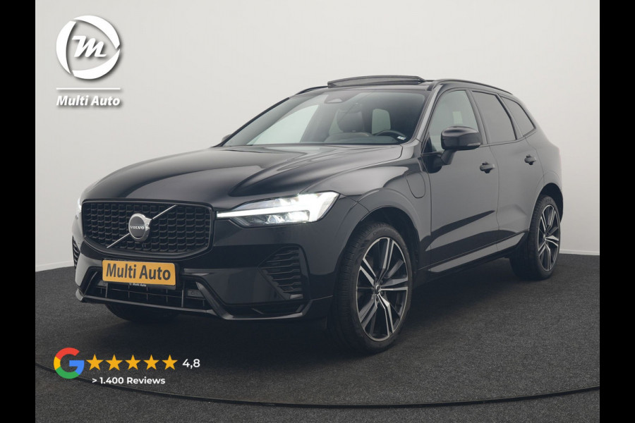 Volvo XC60 T6 AWD R-Design Plug In Hybrid 350pk Dealer O.H. PHEV | Trekhaak Af Fabriek | Panodak | Adaptive Cruise | Harman / Kardon | Lederen Sportstoelen Memory & Verwarmd | Google Assistent | Stuur Verwarmd | Keyless | Apple Carplay | DAB |