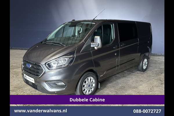 Ford Transit Custom 2.0 TDCI 130pk Automaat L2H1 Dubbele cabine Limited Euro6 Airco | 2x Zijdeur | 5-Zits | Camera | Navigatie Cruisecontrol, LED, Trekhaak, LM Velgen, Stoelverwarming, Verwarmde Voorruit, Parkeersensoren