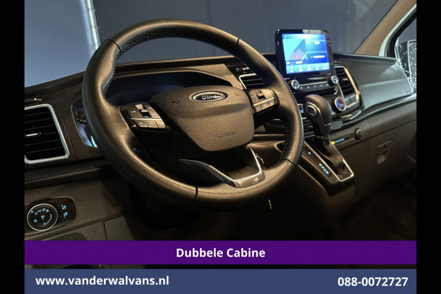 Ford Transit Custom 2.0 TDCI 130pk Automaat L2H1 Dubbele cabine Limited Euro6 Airco | 2x Zijdeur | 5-Zits | Camera | Navigatie Cruisecontrol, LED, Trekhaak, LM Velgen, Stoelverwarming, Verwarmde Voorruit, Parkeersensoren