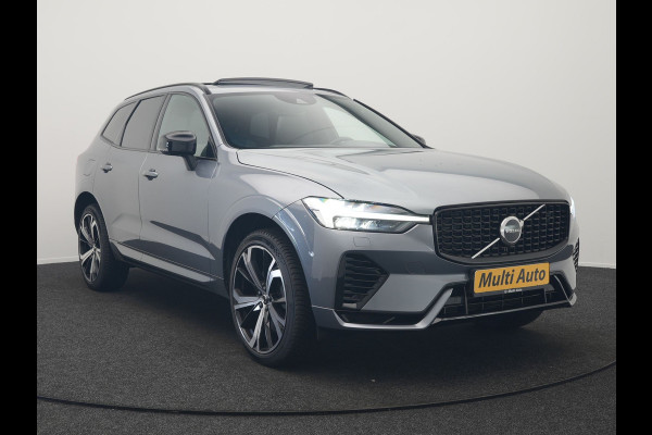 Volvo XC60 T6 AWD R-Design Plug In Hybrid 350pk Dealer O.H. PHEV | Panodak | Adaptive Cruise | Camera | Lederen Sportstoelen Memory & Verwarmd | Harman / Kardon | Stuur Verwarmd | 21"L.M | Apple Carplay | Keyless | Blis | Navigatie | DAB |