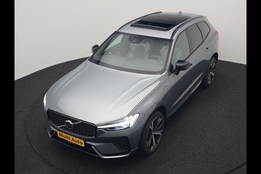 Volvo XC60 T6 AWD R-Design Plug In Hybrid 350pk Dealer O.H. PHEV | Panodak | Adaptive Cruise | Camera | Lederen Sportstoelen Memory & Verwarmd | Harman / Kardon | Stuur Verwarmd | 21"L.M | Apple Carplay | Keyless | Blis | Navigatie | DAB |