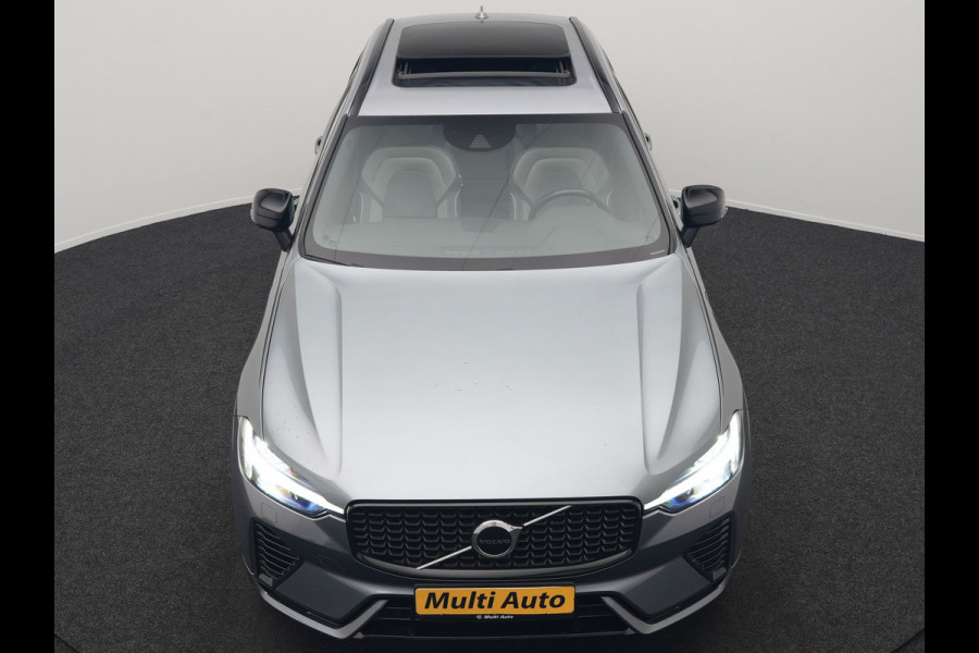 Volvo XC60 T6 AWD R-Design Plug In Hybrid 350pk Dealer O.H. PHEV | Panodak | Adaptive Cruise | Camera | Lederen Sportstoelen Memory & Verwarmd | Harman / Kardon | Stuur Verwarmd | 21"L.M | Apple Carplay | Keyless | Blis | Navigatie | DAB |