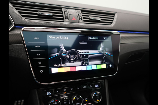 Škoda Superb Combi 1.4 TSI iV Sportline Business Plug In Hybrid 218pk PHEV | Panodak | Adaptive Cruise | Camera | Canton Audio | Alcantara Sportstoelen Memory & Verwarmd | Sfeerverlichting | Apple Carplay | Crystal LED | Stuur Verwarmd | Navigatie | DAB |