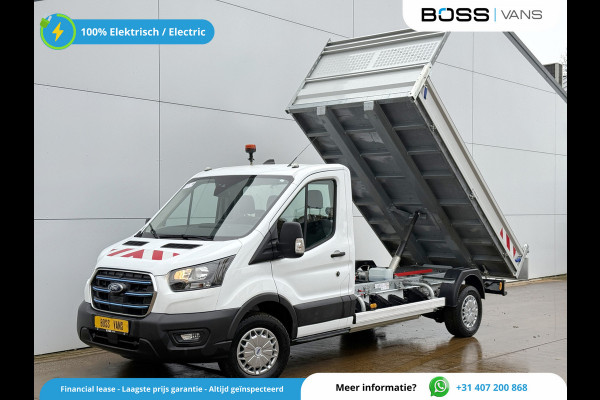 Ford E-Transit 68 KWH Kipper Elektrisch  334KM WLTP Snelladen Tipper Benne Climate Control Cruise Control Apple Carplay Stoelverwarming Navigatie Camera