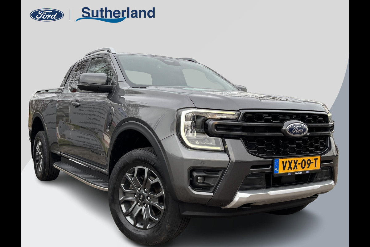 Ford Ranger 2.0 Super Cab EcoBlue Wildtrak | SCI | 204pk Automaat | Trekhaak | Lederen Bekleding | Rollertop | 3.500kg Trekgewicht | Adaptieve Cruise