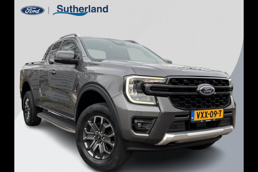 Ford Ranger 2.0 Super Cab EcoBlue Wildtrak | SCI | 204pk Automaat | Trekhaak | Lederen Bekleding | Rollertop | 3.500kg Trekgewicht | Adaptieve Cruise