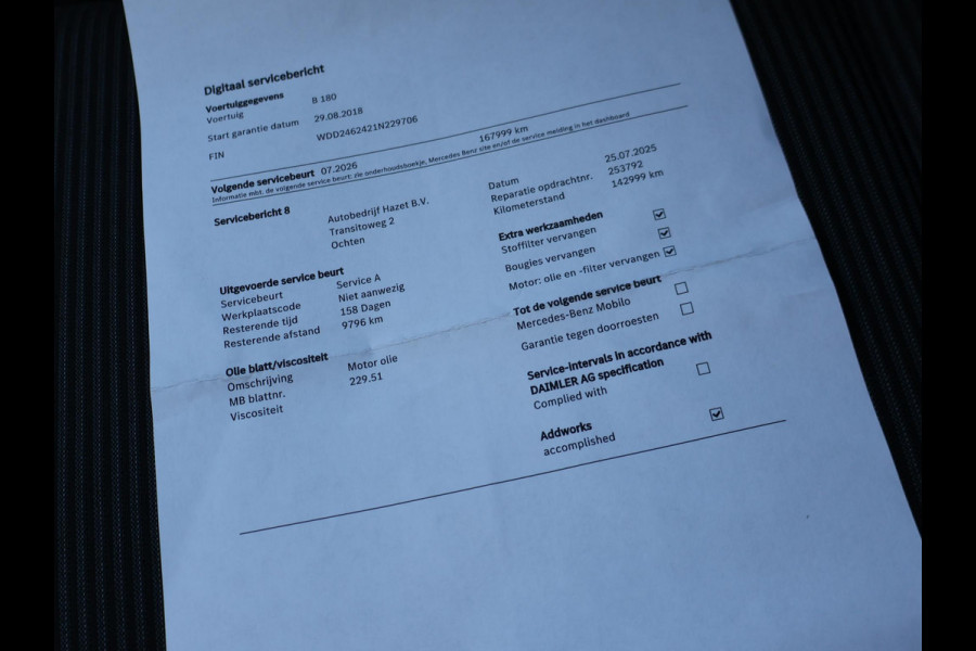 Mercedes-Benz B-Klasse 180 AUT. + 19 INCH LMV | TREKHAAK | LED | CAMERA | STOELVERW. | NAVIGATIE