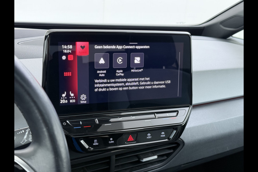 Volkswagen ID.3 First Max 62kWh SOH 91% Ergo Active Elek.Stoelen Panoramadak Adap.Cruise Camera Navi Ecc Keyless Advanced Head-Up Matrix-Led Lmv 20" Stuur+Stoelverwarming Led-a-licht dynamisch Apple Carplay/Android Auto Dodehoek detector Dealeronderhouden 1e Eigenaar Origineel Nederlandse Auto